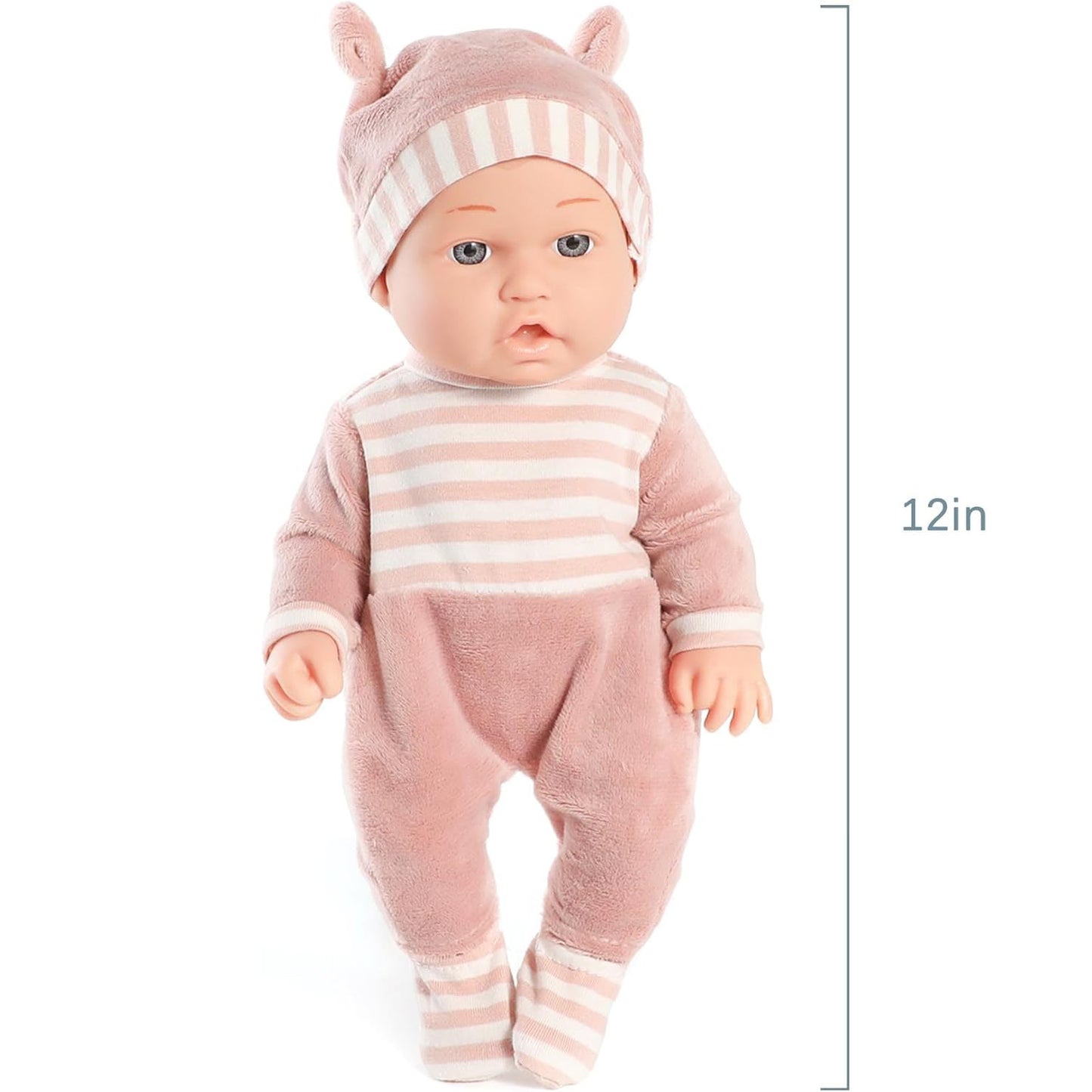 Enjoyin 12'' Baby Doll Playset with Accessories Includes Carrier Bassinet Bed, Pacifier, Blanket, and Pillow