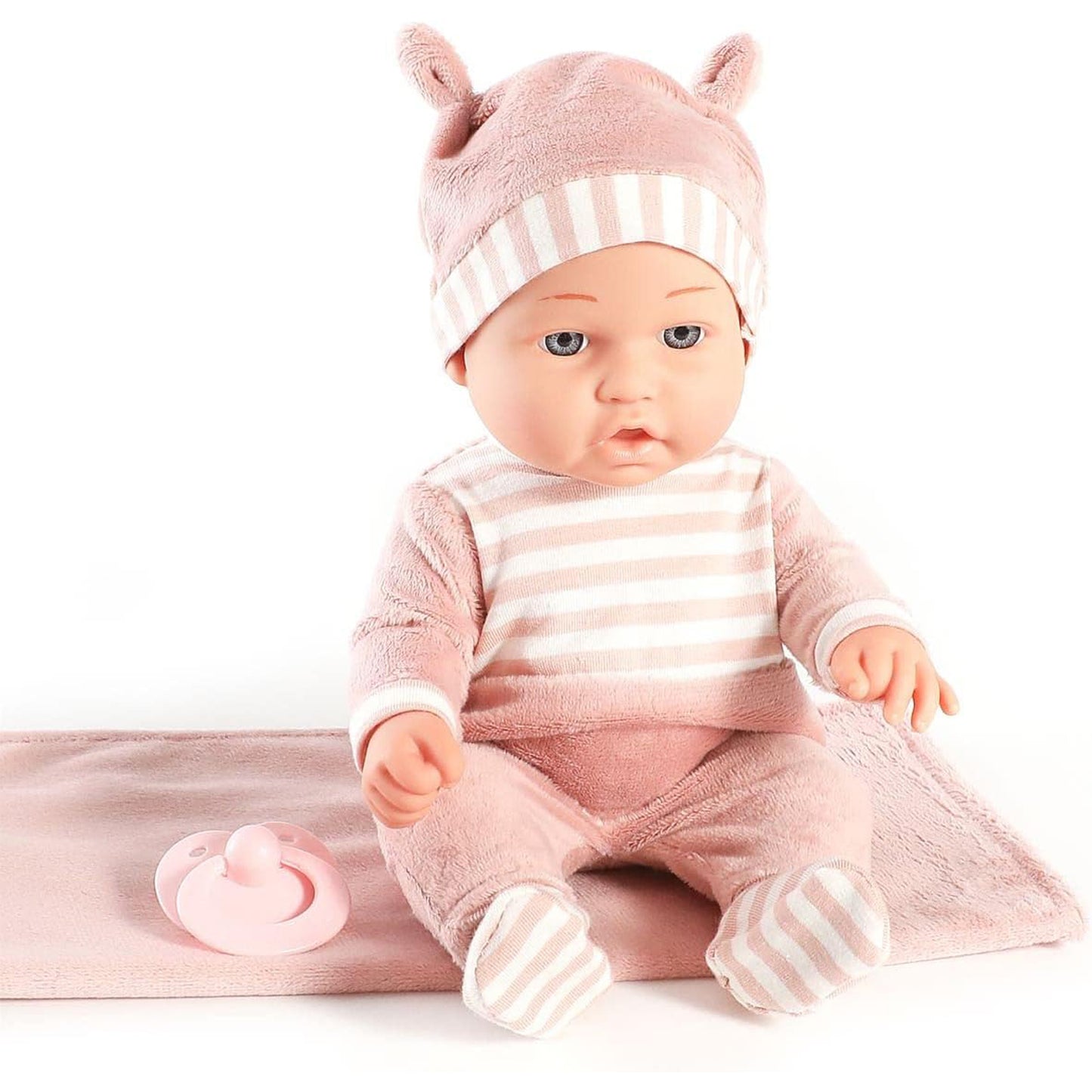 Enjoyin 12'' Baby Doll Playset with Accessories Includes Carrier Bassinet Bed, Pacifier, Blanket, and Pillow