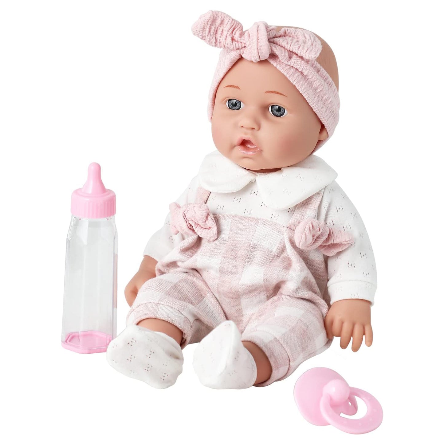 Enjoyin 12 inches Baby Doll Playset Including Pacifier, Feeding Bottle and Blanket. Gift Idea for Ages 3+