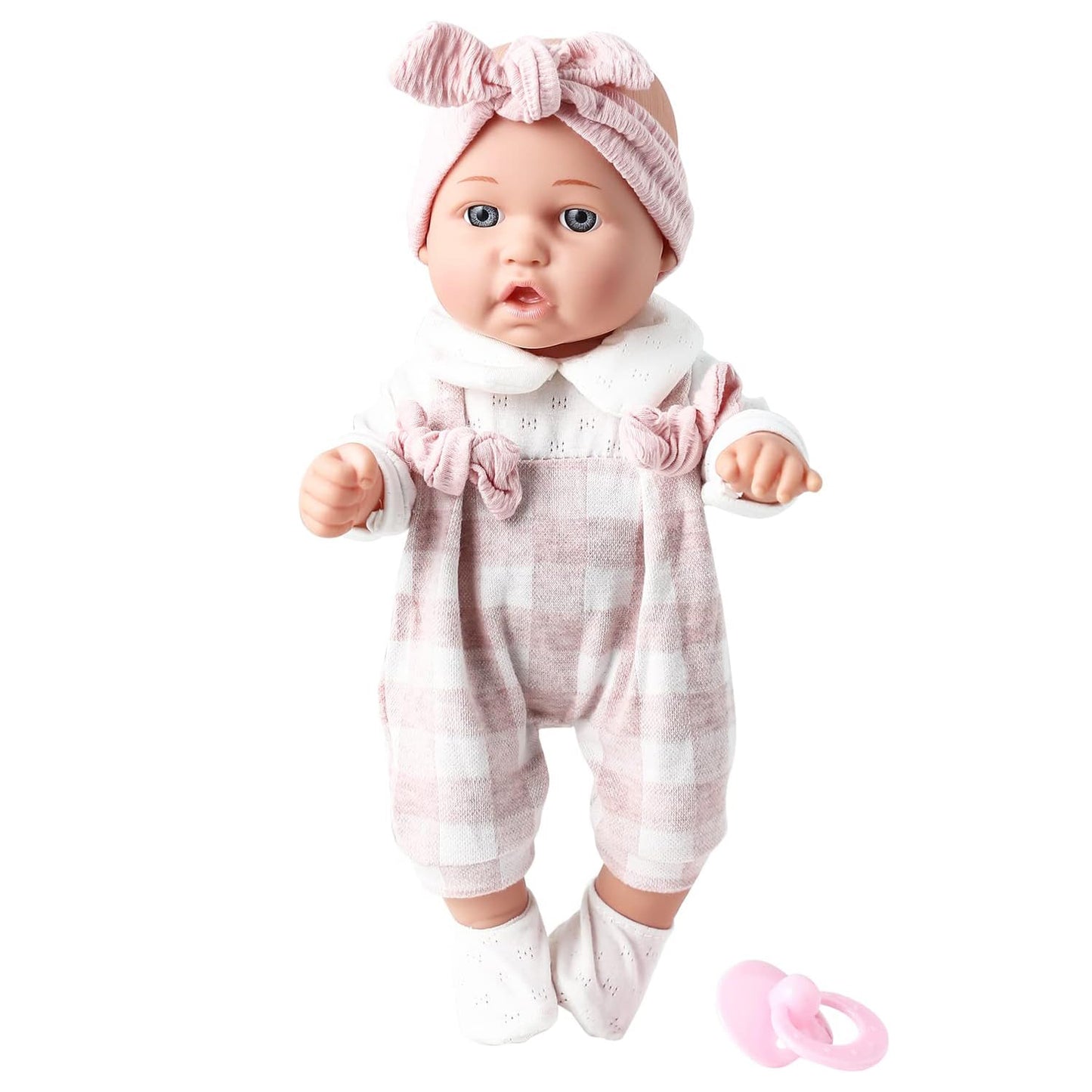 Enjoyin 12 inches Baby Doll Playset Including Pacifier, Feeding Bottle and Blanket. Gift Idea for Ages 3+