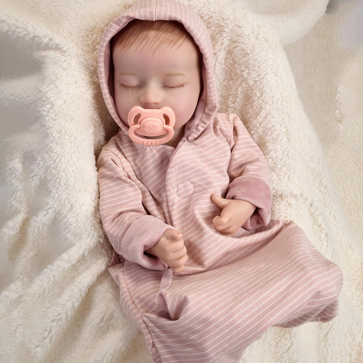 Enjoyin 17 inches Sleeping Reborn Baby Dolls with Pacifier Soft Body Realistic Baby Doll Playset