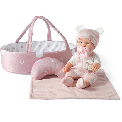 Enjoyin 12 Inches Baby Doll Toys Set with Accessories, Includes Baby Doll Carrier Bassinet Bed, Pacifier and Blanket