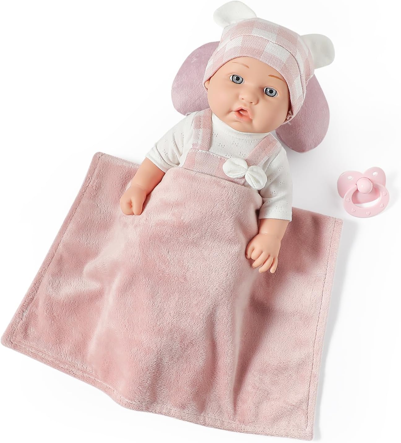 Enjoyin 12 Inches Baby Doll Toys Set with Accessories, Includes Baby Doll Carrier Bassinet Bed, Pacifier and Blanket