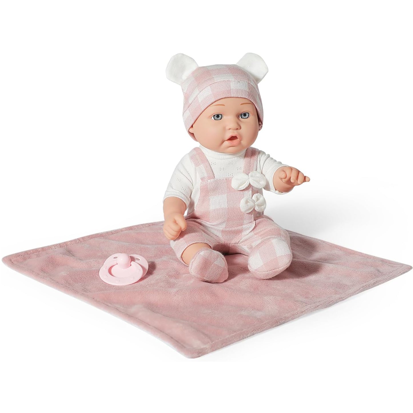 Enjoyin 12 Inches Baby Doll Toys Set with Accessories, Includes Baby Doll Carrier Bassinet Bed, Pacifier and Blanket