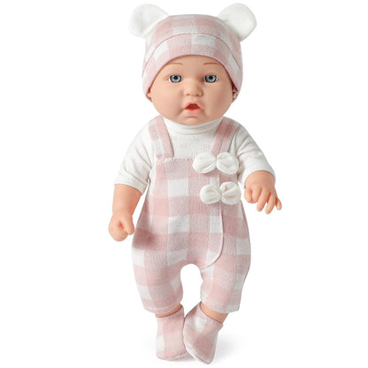 Enjoyin 12 Inches Baby Doll Toys Set with Accessories, Includes Baby Doll Carrier Bassinet Bed, Pacifier and Blanket